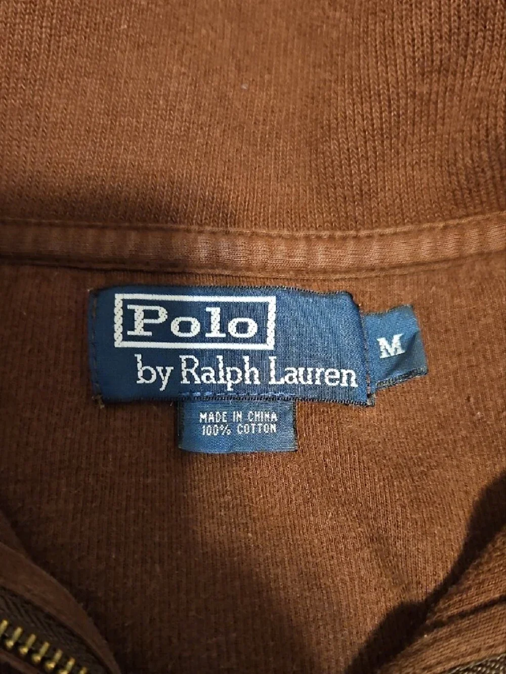 Ralph Lauren Men's Brown Zip-Up Sweater